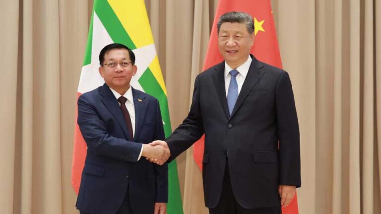 Myanmar Junta Chief and chinese premier