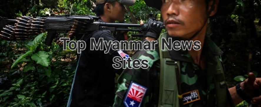 Top Myanmar News Websites 2025 banner with Myanmar flag colors