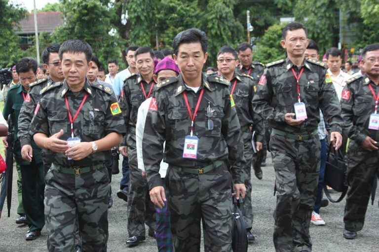 KIO delegates entering Majoi Hall for KIO-Burmese government meeting