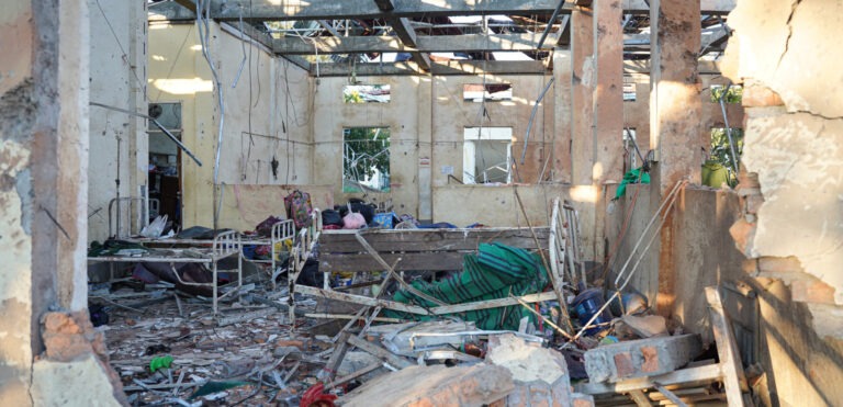 Deadly airstrike on a hospital in Mrauk-U, Myanmar